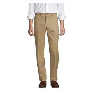 Lands' End Mens Straight Fit Khaki Chino Pants Size 42x31